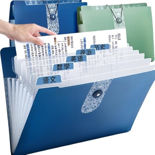 Namzi Fächermappe mit 5 Fächern, Akkordeon-Aktenordner mit Etiketten, tragbarer Dokumentenpapier, Rechnungen, Quittungen, Zuhause, Uni, Schule, Büro, Briefgröße, Dunkelblau, 2 Stück Namzi Fächermappe mit 5 Fächern, Akkordeon-Aktenordner mit Etiketten, tragbarer Dokumentenpapier, Rechnungen, Quittungen, Zuhause, Uni, Schule, Büro, Briefgröße, Dunkelblau, 2 Stück von Namzi