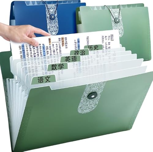 Namzi Fächermappe mit 5 Fächern, Akkordeon-Aktenordner mit Etiketten, tragbarer Dokumentenpapier, Rechnungen, Quittungen, Zuhause, Uni, Schule, Büro, Briefgröße, Grün, 2 Stück Namzi Fächermappe mit 5 Fächern, Akkordeon-Aktenordner mit Etiketten, tragbarer Dokumentenpapier, Rechnungen, Quittungen, Zuhause, Uni, Schule, Büro, Briefgröße, Grün, 2 Stück von Namzi