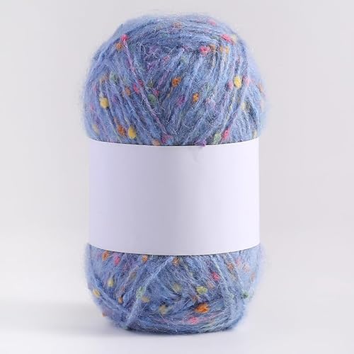 Namzi Grau-blau gesprenkeltes Garn, 50 g, Stricken, Häkeln, Schals, Hüte, Dekor-Bastelarbeiten, weiches handgefertigtes Zubehör von Namzi