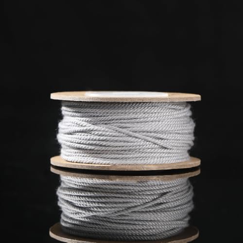 Namzi Graues handgesponnenes Baumwollgarn, 2 Rollen, 24 Stränge, 1,2 mm, DIY-Handwerk, Häkeln, Stricken, handgefertigte Projekte von Namzi