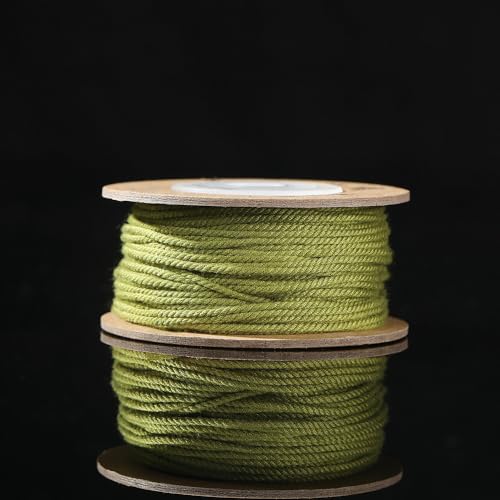 Namzi Grünes handgesponnenes Baumwollgarn, 2 Rollen, 24 Stränge, 1,2 mm, für Bastelarbeiten, Häkeln, Stricken, handgefertigte Projekte von Namzi