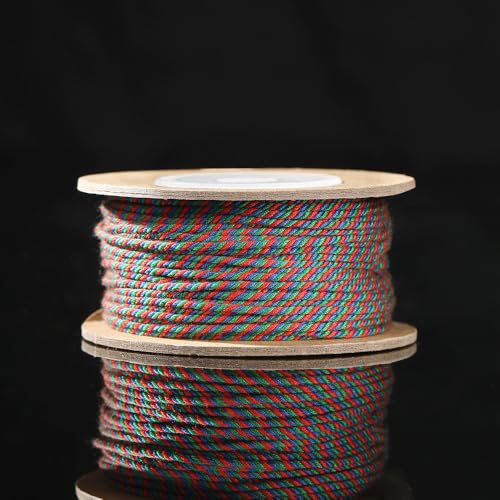 Namzi Handgesponnenes Baumwollgarn, 2 Rollen, 24 Stränge, 1,2 mm, DIY-Handwerk, Häkeln, Stricken, handgefertigte Projekte (A13) von Namzi