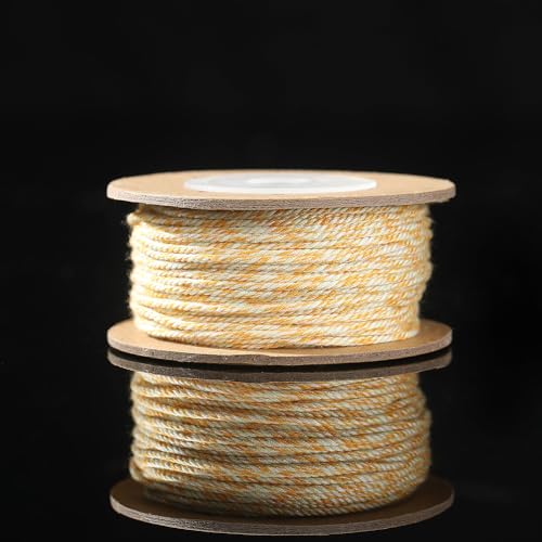 Namzi Handgesponnenes Baumwollgarn, 2 Rollen, 24 Stränge, 1,2 mm, DIY-Handwerk, Häkeln, Stricken, handgefertigte Projekte (A17) von Namzi
