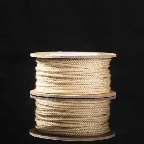 Namzi Handgesponnenes Baumwollgarn, Beige, 2 Rollen, 24 Stränge, 1,2 mm, DIY-Handwerk, Häkeln, Stricken, handgefertigte Projekte von Namzi