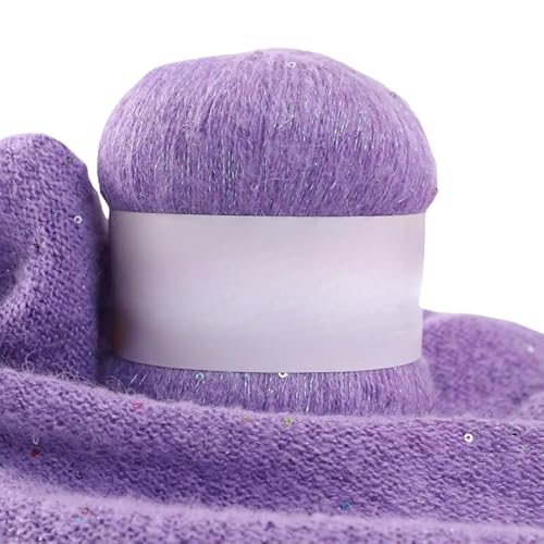Namzi Hellviolettes Pailletten-Mohair-Garn, 50 g, Stricken, Häkeln, Schals, glitzerndes Bastelzubehör Namzi Hellviolettes Pailletten-Mohair-Garn, 50 g, Stricken, Häkeln, Schals, glitzerndes Bastelzubehör von Namzi