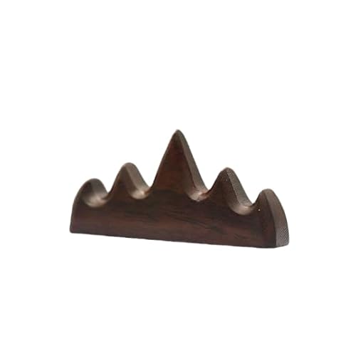 Namzi Kalligraphie-Stifthalter, chinesische Schreibpinselablage, Catalpa-Holzregal für Bastelkissen, Dip-Stift, Farbe, nasse Pinsel, Montain-Stil, 4 Fächer, schwarz, 2 Stück von Namzi