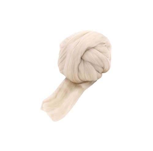 Namzi Merinowolle, 1 kg zum Spinnen, weiches, grobes Jumbo-Garn für Armstricken, Decke, Filzkern, kardierte Füllung, Beige von Namzi