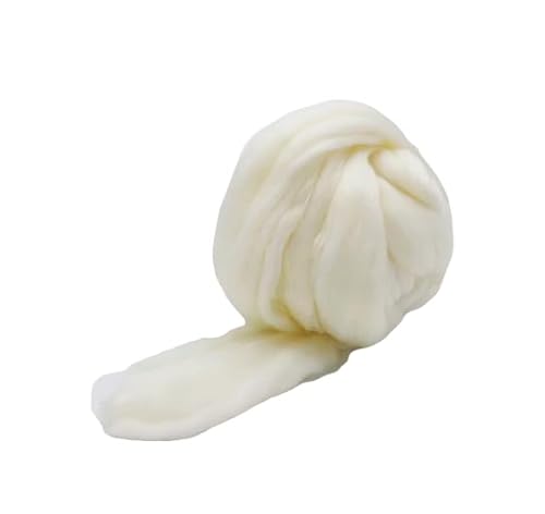 Namzi Merinowolle, 1 kg zum Spinnen, weiches, grobes Jumbo-Garn für Armstricken, Decke, Filzkern, kardierte Füllung, Weiß B von Namzi