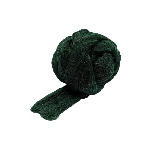 Namzi Merinowolle, 1 kg zum Spinnen, weiches, grobes Jumbo-Garn für Armstricken, Decken, Filzkern, kardierte Füllung, Dunkelgrün von Namzi