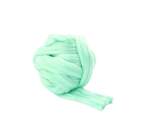 Namzi Merinowolle, 1 kg zum Spinnen, weiches, grobes Jumbo-Garn für Armstricken, Decken, Filzkern, kardierte Füllung, Hellgrün von Namzi