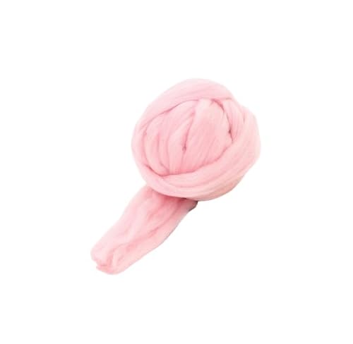 Namzi Merinowolle, 1 kg zum Spinnen, weiches, grobes Jumbo-Garn für Armstricken, Decken, Filzkern, kardierte Füllung, Hellrosa von Namzi
