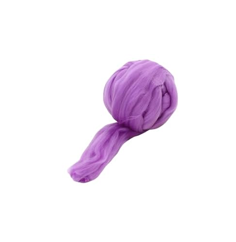 Namzi Merinowolle, 1 kg zum Spinnen, weiches, grobes Jumbo-Garn für Armstricken, Decken, Filzkern, kardierte Füllung, Hellviolett von Namzi