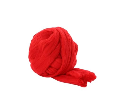 Namzi Merinowolle, 1 kg zum Spinnen, weiches, grobes Jumbo-Garn für Armstricken, Decken, Filzkern, kardierte Füllung, Rot von Namzi