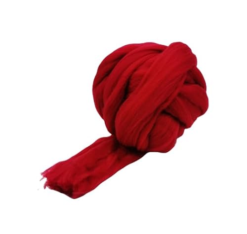 Namzi Merinowolle, 1 kg zum Spinnen, weiches, grobes Jumbo-Garn für Armstricken, Decken, Filzkern, kardierte Füllung, Weinrot von Namzi