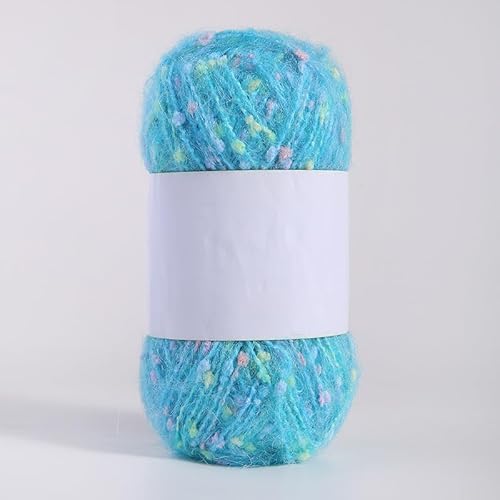 Namzi Mohair-Garne mit bunten Punkten, weiches Garn, handgestrickt, gehäkelt, gewebt, für Schal, Schal, Handwerk, Hellblau, 100 g Namzi Mohair-Garne mit bunten Punkten, weiches Garn, handgestrickt, gehäkelt, gewebt, für Schal, Schal, Handwerk, Hellblau, 100 g von Namzi