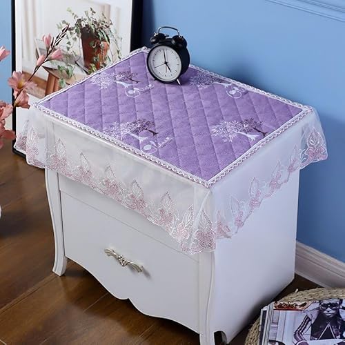 Namzi Nachttischdecke, Teetischdecke, Mehrzwecktuch, kleine Tischdecke, Staubschutz mit Spitzenrand, 50 x 40 cm, Violett Namzi Nachttischdecke, Teetischdecke, Mehrzwecktuch, kleine Tischdecke, Staubschutz mit Spitzenrand, 50 x 40 cm, Violett von Namzi