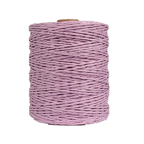 Namzi Natürliches Baumwollgarn, hellviolett, Häkelgarn, Sommer-Sonnenhutgarn, Strandtaschengarn, Häkelgarn, Strohstrickgarn, Strickmaterialien, 280 m von Namzi