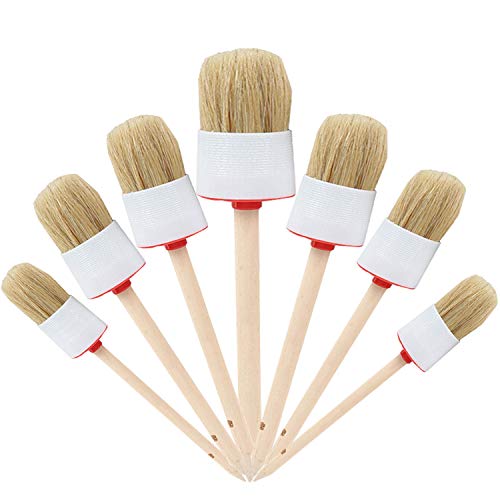 Namzi Naturborsten, Kreidefarbe, Wachspinsel, Holzgriff, runde Pinsel für Farbe, Öl, Aquarellfarben, Wachspinsel, Möbel, Bastelarbeiten, 7 Stück Namzi Naturborsten, Kreidefarbe, Wachspinsel, Holzgriff, runde Pinsel für Farbe, Öl, Aquarellfarben, Wachspinsel, Möbel, Bastelarbeiten, 7 Stück von Namzi