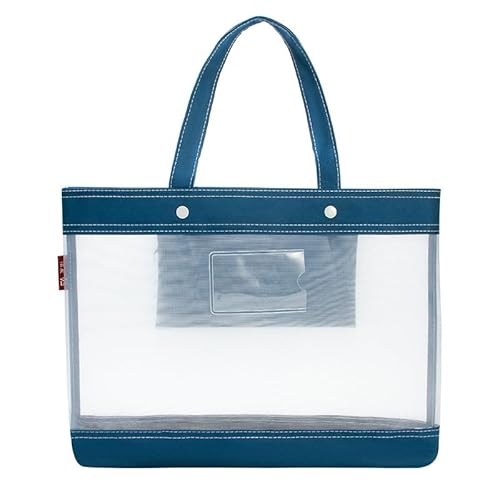Namzi Netztasche mit Reißverschluss, 40 x 27,9 cm, große Doppeltasche mit Griff, A4-Größe, faltbare Dokumentenaufbewahrung für Puzzle-Projekte, Kreuzstich, Reisen, Büro (dunkelblau) von Namzi