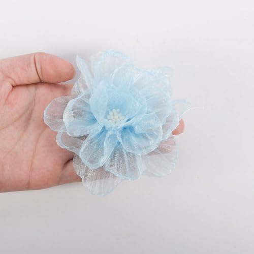 Namzi Organzabandblumen, 9 cm, transparente Garnblumen mit Kern, für Bastelarbeiten, Applikationen, Stoffhut, Hochzeit, Party, Dekoration, Hellblau, 10 Stück Namzi Organzabandblumen, 9 cm, transparente Garnblumen mit Kern, für Bastelarbeiten, Applikationen, Stoffhut, Hochzeit, Party, Dekoration, Hellblau, 10 Stück von Namzi