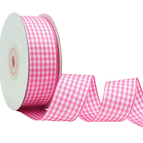 Namzi Pinkes Band, 1 Rolle kariertes Seidenband zum Stricken, Häkeln, DIY-Schleifen, Haarschmuck, Urlaubsdekoration, Bastelmaterialien Namzi Pinkes Band, 1 Rolle kariertes Seidenband zum Stricken, Häkeln, DIY-Schleifen, Haarschmuck, Urlaubsdekoration, Bastelmaterialien von Namzi