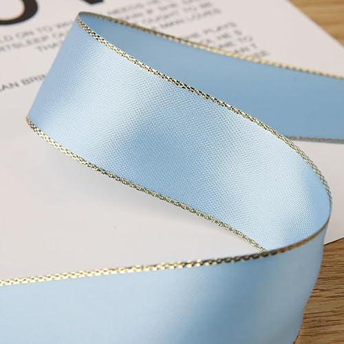 Namzi Polyester-Satinband mit metallischem Rand, goldfarbener Rand, für Urlaubsdekoration, Geschenkverpackung, 45,7 m Namzi Polyester-Satinband mit metallischem Rand, goldfarbener Rand, für Urlaubsdekoration, Geschenkverpackung, 45,7 m von Namzi