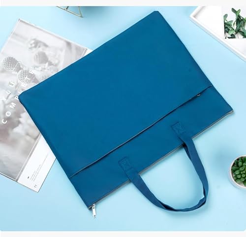 Namzi Reißverschlusstasche mit Griff, 47 x 36 cm, große Tasche, A4, faltbare Dokumenten-Aufbewahrungstasche für Büro, Papierakten, Bücher, Aktenordner, 3 Stück (blau) von Namzi