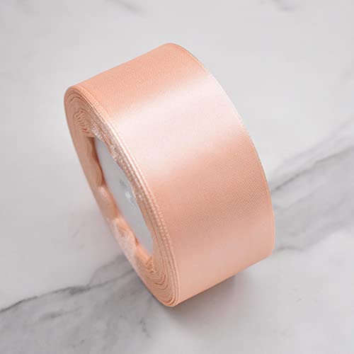 Namzi Rosa Aprikosenband 1 Rolle festes Seidenband zum Stricken, Häkeln, DIY Schleifen, Haarschmuck, Urlaubsdekoration, Bastelmaterialien von Namzi