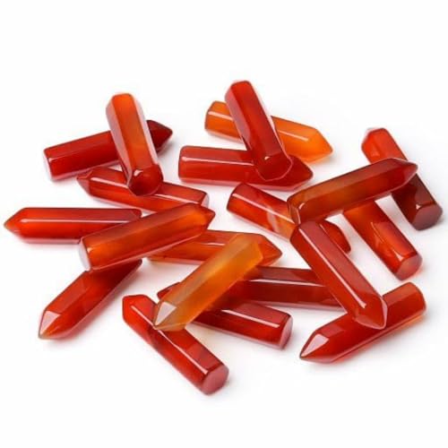 Namzi Roter Naturstein, sechseckige Säulen, natürlicher Energiestein, handgefertigter Schmuckanhänger, Zubehör, dekoratives Handwerk, 32 x 8 mm, 20 Stück Namzi Roter Naturstein, sechseckige Säulen, natürlicher Energiestein, handgefertigter Schmuckanhänger, Zubehör, dekoratives Handwerk, 32 x 8 mm, 20 Stück von Namzi