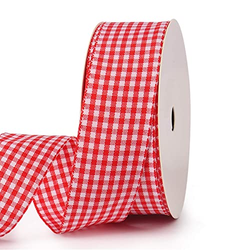 Namzi Rotes Band, 1 Rolle kariertes Seidenband zum Stricken, Häkeln, DIY-Schleifen, Haarschmuck, Urlaubsdekoration, Bastelmaterialien Namzi Rotes Band, 1 Rolle kariertes Seidenband zum Stricken, Häkeln, DIY-Schleifen, Haarschmuck, Urlaubsdekoration, Bastelmaterialien von Namzi