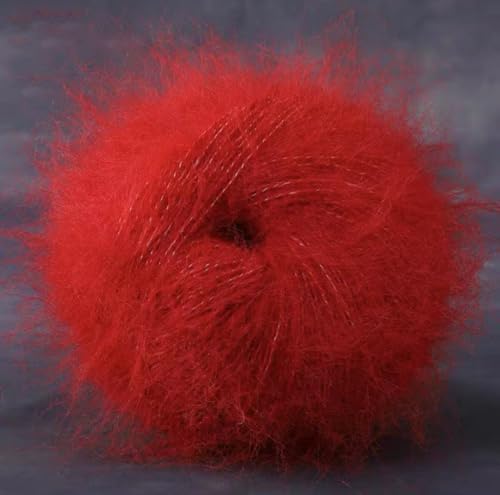 Namzi Rotes Wollgarn, 1 Rolle, Alpaka-inspirierte Acryl-Dacron-Mischung, ideal zum Stricken, Häkeln, Basteln, Geschenke, Plüschqualität ​ von Namzi