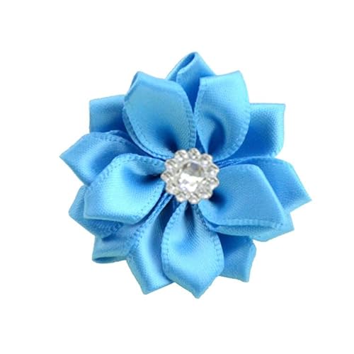 Namzi Satinband-Blumen zum Basteln, Stoffblumen, Gänseblümchen mit Strasssteinen, Satinband für Ornamente, Applikationen, DIY, Hochzeit, Blau, 10 Stück Namzi Satinband-Blumen zum Basteln, Stoffblumen, Gänseblümchen mit Strasssteinen, Satinband für Ornamente, Applikationen, DIY, Hochzeit, Blau, 10 Stück von Namzi