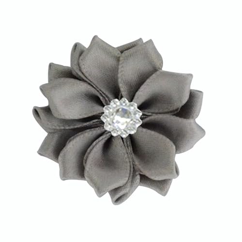 Namzi Satinband-Blumen zum Basteln, Stoffblumen, Gänseblümchen mit Strasssteinen, Satinband für Ornamente, Applikationen, DIY, Hochzeit, Grau, 10 Stück Namzi Satinband-Blumen zum Basteln, Stoffblumen, Gänseblümchen mit Strasssteinen, Satinband für Ornamente, Applikationen, DIY, Hochzeit, Grau, 10 Stück von Namzi