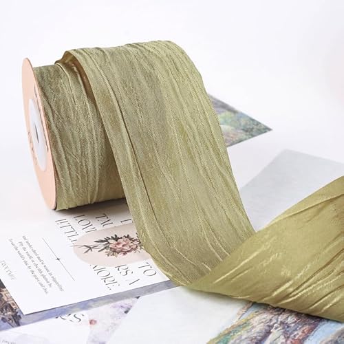 Namzi Seidenband, 1 Rolle, Perlglanz, plissiert, Satin für Urlaubsdekoration, Blumensträuße, Basteln (A13) von Namzi