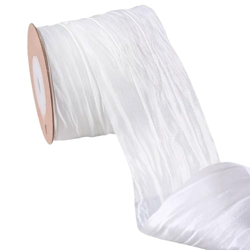 Namzi Seidenband, 1 Rolle, Perlglanz, plissiert, Satin für Urlaubsdekoration, Blumensträuße, Basteln (A28) von Namzi