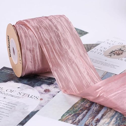 Namzi Seidenband, 1 Rolle, Perlglanz, plissiert, Satin für Urlaubsdekoration, Blumensträuße, Basteln (A31) von Namzi