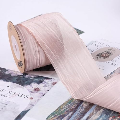 Namzi Seidenband, 1 Rolle, Perlglanz, plissiert, Satin für Urlaubsdekoration, Blumensträuße, Basteln (A34) von Namzi