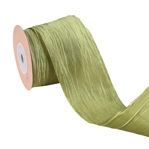 Namzi Seidenband, 1 Rolle, Perlglanz, plissiert, Satin für Urlaubsdekoration, Blumensträuße, Basteln (A40) von Namzi