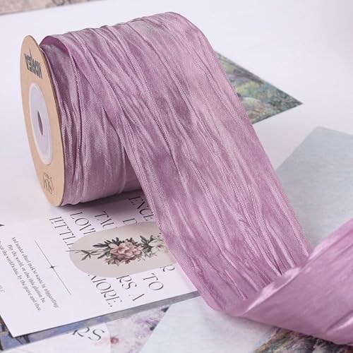 Namzi Seidenband, 1 Rolle, Perlglanz, plissiert, Satin für Urlaubsdekoration, Blumensträuße, Basteln (A43) von Namzi