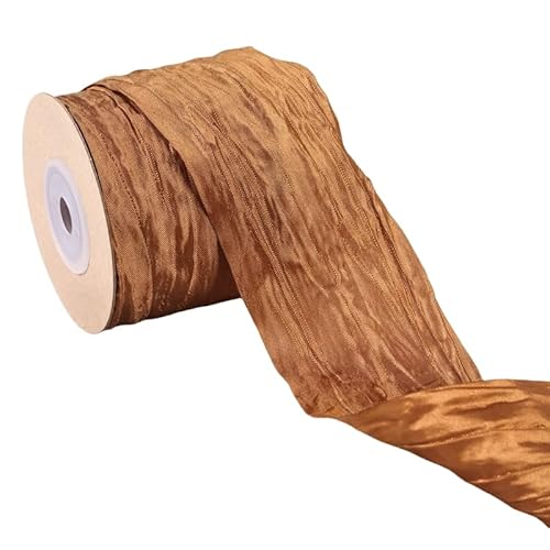 Namzi Seidenband, 1 Rolle, Perlglanz, plissiert, Satin für Urlaubsdekoration, Blumensträuße, Basteln (A48) von Namzi