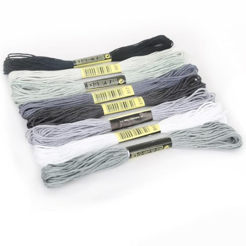 Namzi Stickgarn, 1 Packung, 8 Farben, Grau, Stickerei für Kreuzstich-Bastelarbeiten Namzi Stickgarn, 1 Packung, 8 Farben, Grau, Stickerei für Kreuzstich-Bastelarbeiten von Namzi