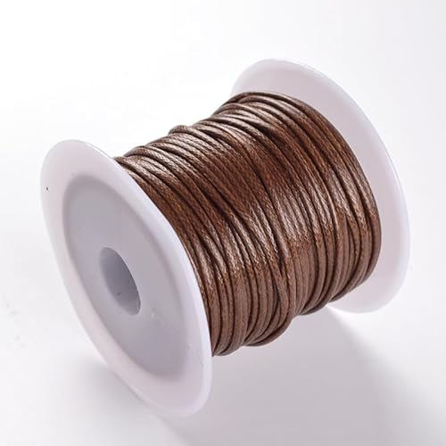 Namzi Textil-Wachsschnur für Halsketten, Armbänder, Schmuck, Flechten, 1 mm, 2 Rollen, Braun von Namzi