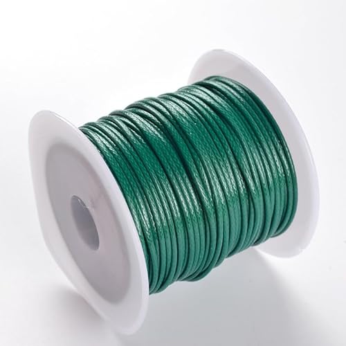 Namzi Textil-Wachsschnur für Halsketten, Armbänder, Schmuck, Flechten, 1 mm, 2 Rollen, Dunkelgrün von Namzi
