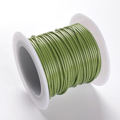 Namzi Textil-Wachsschnur für Halsketten, Armbänder, Schmuck, Flechten, 1 mm, 2 Rollen, Grün von Namzi