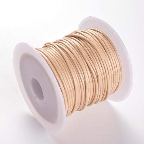 Namzi Textil-Wachsschnur für Halsketten, Armbänder, Schmuck, Flechten, 1 mm, 2 Rollen, Khaki von Namzi