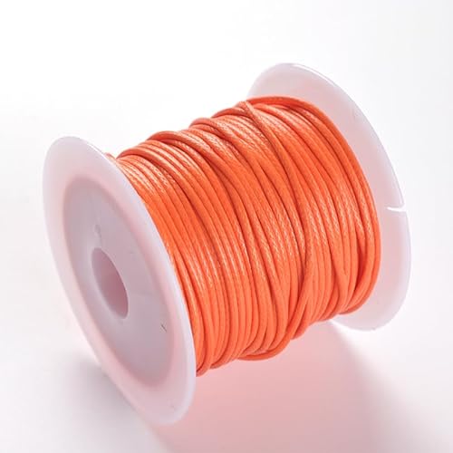 Namzi Textil-Wachsschnur für Halsketten, Armbänder, Schmuck, Flechten, 1 mm, 2 Rollen, Orange von Namzi