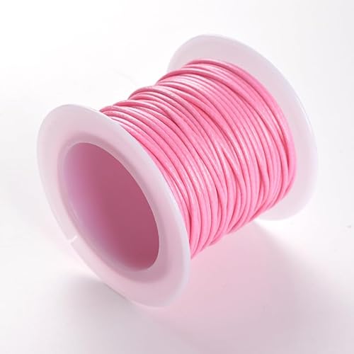 Namzi Textil-Wachsschnur für Halsketten, Armbänder, Schmuck, Flechten, 1 mm, 2 Rollen, Rosa von Namzi