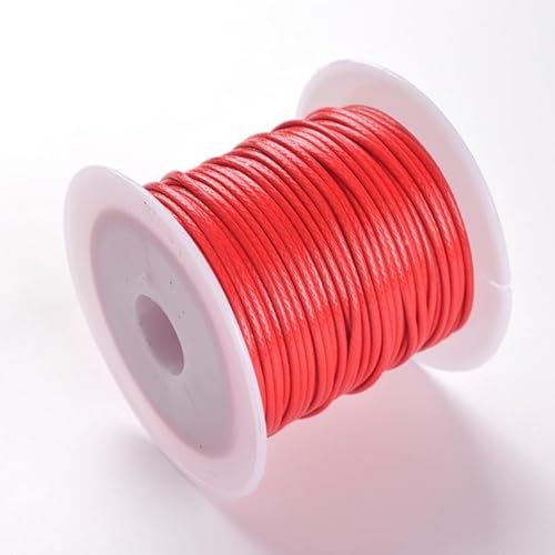Namzi Textil-Wachsschnur für Halsketten, Armbänder, Schmuck, Flechten, 1 mm, 2 Rollen, Rot von Namzi