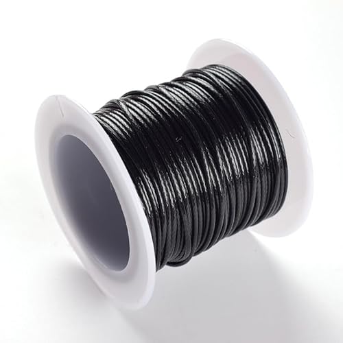 Namzi Textil-Wachsschnur für Halsketten, Armbänder, Schmuck, Flechten, 1 mm, 2 Rollen, Schwarz Namzi Textil-Wachsschnur für Halsketten, Armbänder, Schmuck, Flechten, 1 mm, 2 Rollen, Schwarz von Namzi