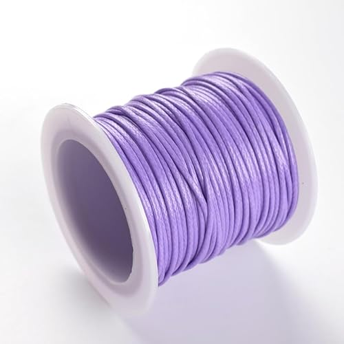 Namzi Textil-Wachsschnur für Halsketten, Armbänder, Schmuck, Flechten, 1 mm, 2 Rollen, Violett von Namzi
